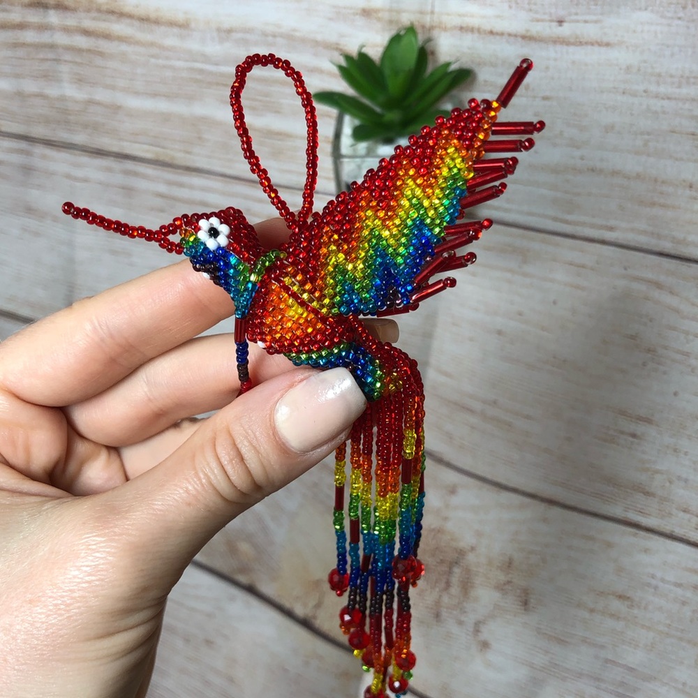 Guatemalan handmade bird from beads